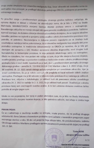 
				Zavrnitev kazenske ovadbe Mehmutovića s strani okrajne državne tožilke Tinke Berk. (Foto: Bralec Prava.si)			