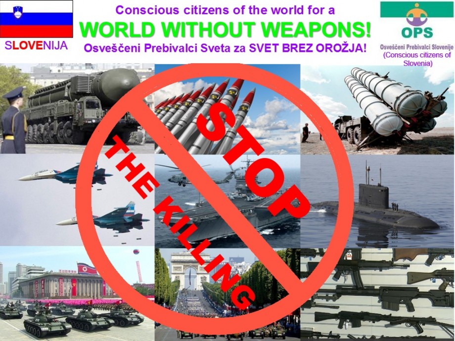 Peticija Osveščenih Prebivalcev Sveta ZA Svet brez orožja