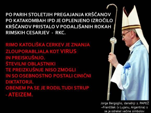 Oplenjeno izročilo KRŠČANOV in RIMO katoliška cerkev.