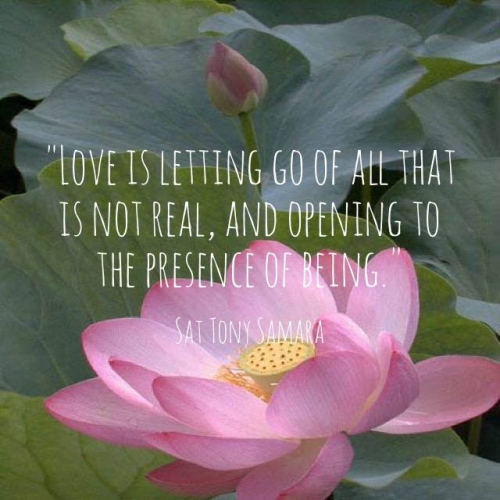 Ljubezen je opuščanje vsega, kar ni resnično,<br>
in odpiranje navzočnosti bivanja.<br>
<br>
(Tony Samara)<br>
<br>
Poslovenila: Ksenija Malia Leban