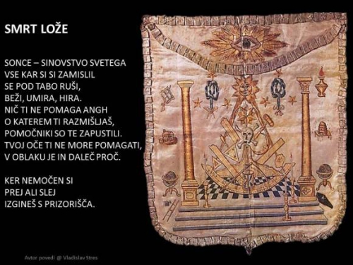 SMRT LOŽE - MASONSKI PREDPASNIK VELIKEGA MOJSTRA