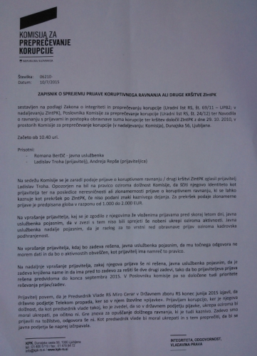 KPK naše prijave še niti ni vzela v roke, so kadrovsko podhranjeni in očitno tudi na povodcu!
