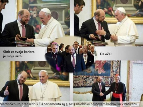 Martin Schulz, predsednik EU parlamenta v VATIKANU 2013