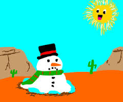 Rezultat iskanja slik za snowman crying in the sun