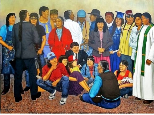 SIMBOLNA GOVORICA O INDIJANCIH - FRESKA LETALIŠČA DENVER (slika)