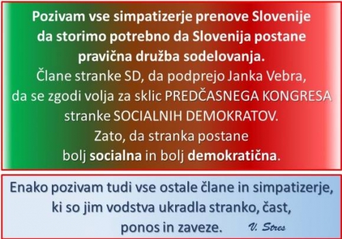 Poziv simpatizerjem prenove Slovenije