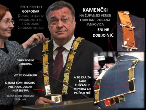 Simbolna poved 3 kg zlate verige župana Ljubljane