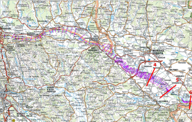 				Slika 3: Lega karakterističnih profilov			