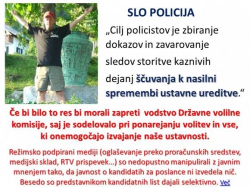 Cilj policistov je zbiranje dokazov in zavarovanje sledov storitve kaznivih dejanj ščuvanja k nasilni spremembi ustavne ureditve