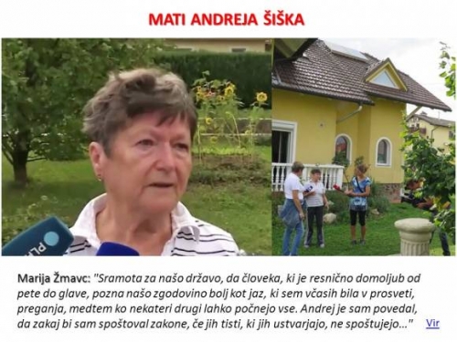 Izjava glede aretacije Matere Andreja Šiška, Marije Žmavc