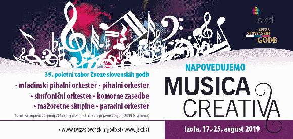 NAPOVEDUJEMO MUSICO CREATIVO 2019