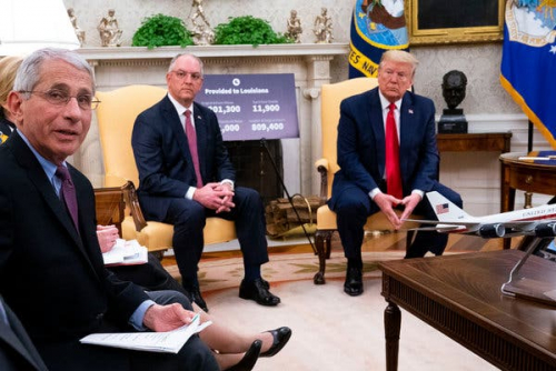 President Trump&rsquo;s order came as he grew increasingly frustrated with a warning by Dr. Anthony S. Fauci, left, that a vaccine would take at least a year to produce.