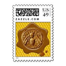 HONEY BEE ,BEEKEEPER BROWN WAX SEAL STAMP Backside of an ancient ...