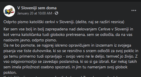 Odprto pismo katoliški cerkvi v Sloveniji. (delite, naj se razširi resnica) ...