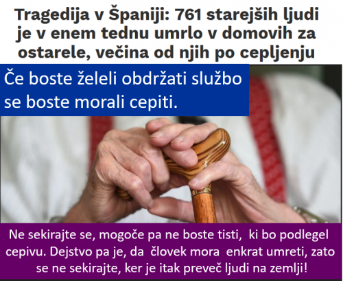 Tragedija v Španiji: 761 starejših ljudi je v enem tednu umrlo v domovih za ostarele, večina od njih po cepljenju ...