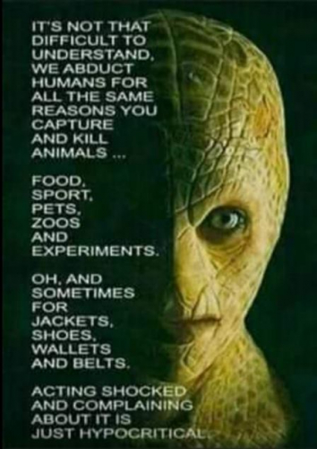 Reptili ugrabljajo ljudi iz popolnoma istih razlogov, zaradi katerih ljudje vklepajo in ubijajo živali