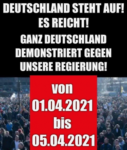 DOVOLJ JE! Vsa Nemčija protestira proti vladi! BREZ POLICIJSKE PRIJAVE O VSTAJI NARODA PROTI ZLOČINOM!