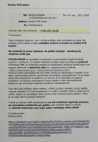 V MASKAH SO PARAZITI, V PALČKI ZA TESTIRANJE JE ETILEN OKSID, KI POVZROČA RAKA!