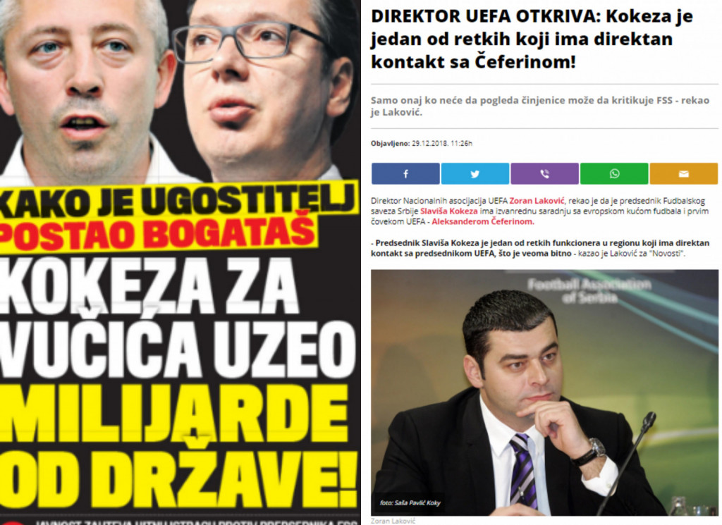 
				Naslovnica Kurira, ki razkriva &scaron;e eno izmed afer  Slavi&scaron;e Kokeze,,tesnega prijatelja Aleksandra Čeferina, . (Foto; Posnezek zaslona-Kurir, Nova24tv)			