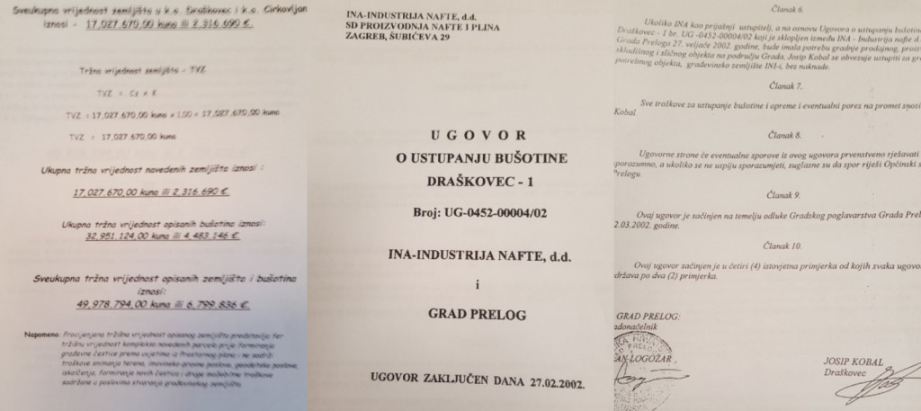 Del dokumentacije, ki razkriva, kako so INA, medžimurska županija in Josip Kobal dobili vrtino Ine popolnoma zastonj!. (Foto: Prava)
