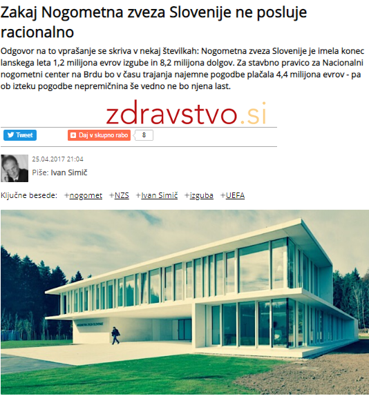 
				Ivan Simič je po javno dostopnih podatkih ugotovil, da je izginilo več milijonov evrov v projektu izgradnje NNC Brdo. 