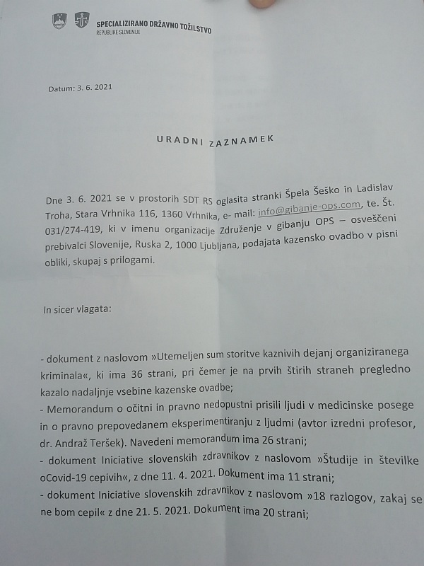 Podana še ena kazenska prijava za pregon storilcev kaznivih dejanj zaradi zločina zoper človečnost in rodomora nad Slovenci