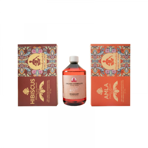 Komplet proti izpadanju las - Amla + Hibiskus + Rožmarin - Etnobotanika
