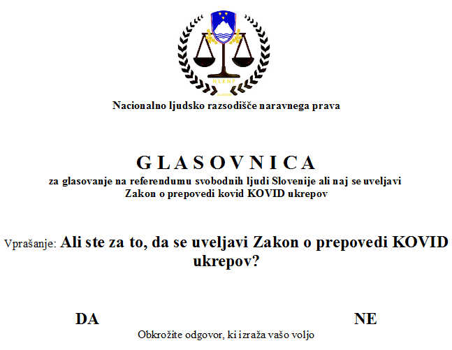 Za Zakon o prepovedi KOVID ukrepov lahko glasujete tudi po pošti