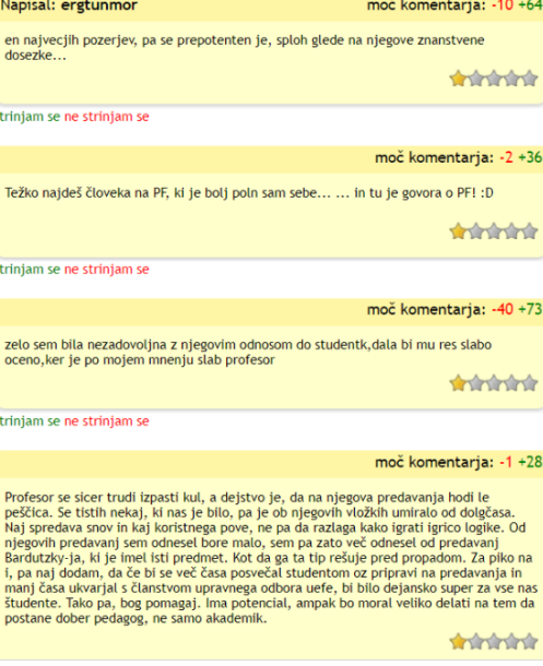 
				Kritični komentarji &scaron;tudentov o dr. Sa&scaron;i Zagorcu. (Foto: Posnetek zaslona- Nova24tv)			