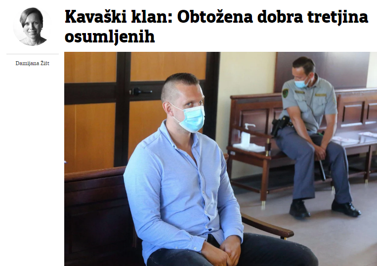 				Naslovnica časnika Večer o vloženi obtožnici proti slovenskim članom Kava&scaron;kega klana. (Foto: Posnetek zaslona- Večer)			