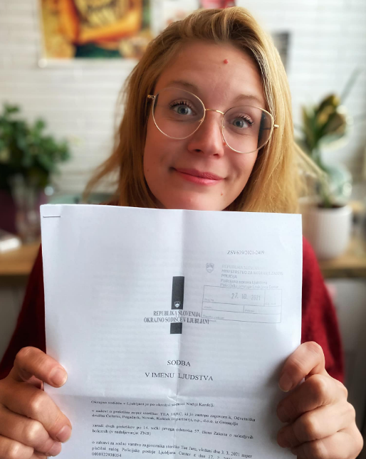 
				Tea Jarc. (Foto: Posnetek zaslona- Facebook)			