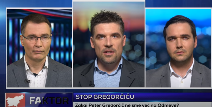 
				Voditelj oddaje Faktor Alju&scaron; Pertinač, Peter Gregorčič in Marko Balažic- (Foto: Posnetek zaslona- Youtube)			