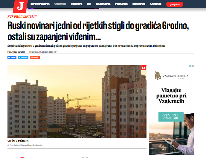 
				Belorusko mesto Grodno je postala novodobna prestolnica ilegalnih prebežnikov. V mestu bi jih naj bilo več deset tisoč, ki čakajo na priložnost vstopa na Poljsko. (Foto: Posnetek zaslona- Jutranji)			