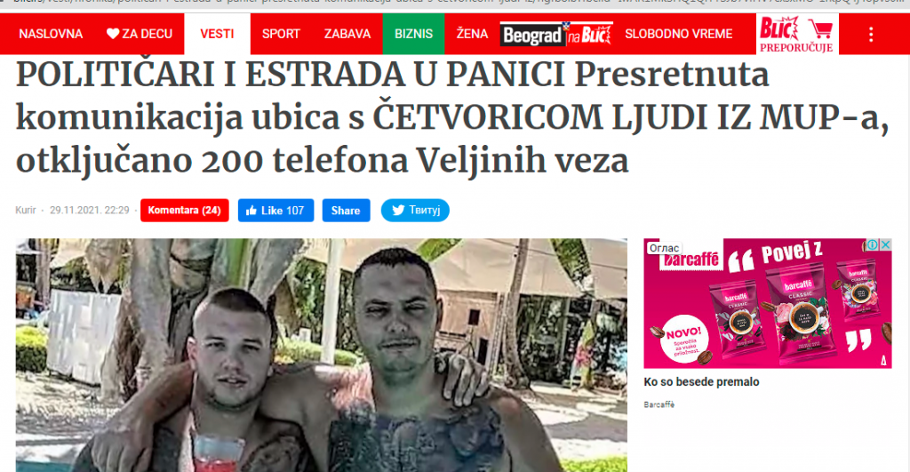 
				Naslovnica srbskega Blica. (Foto: Posnetek- Blic)			