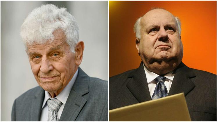 
				Kajetan Gantar in Mirko Cuderman, prejemnika Pre&scaron;ernovih nagrad za življenjsko delo Foto: STA			