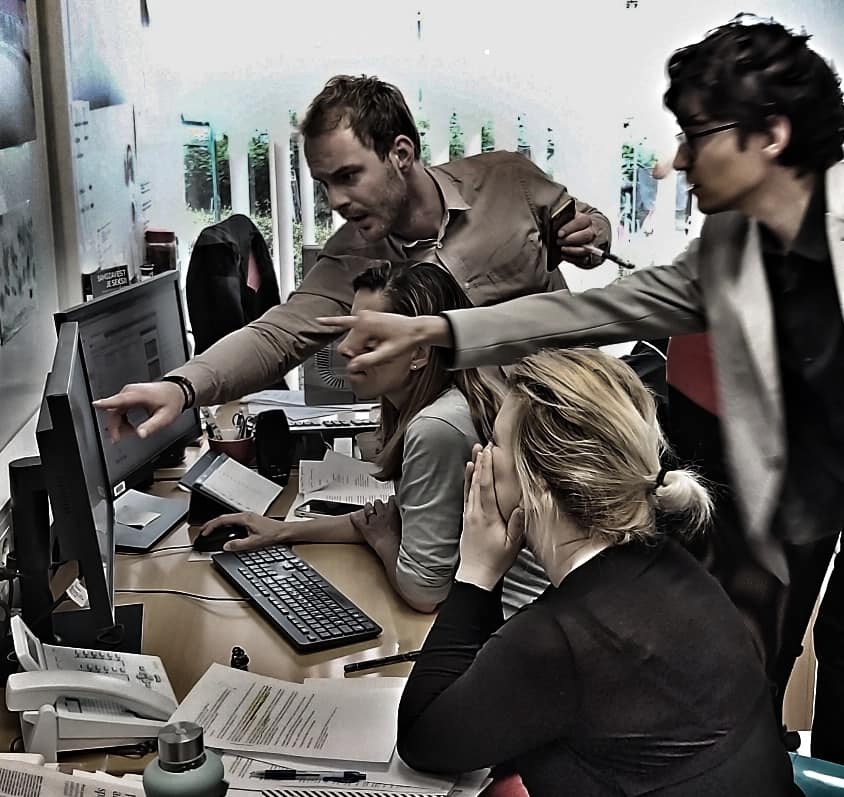 
				Martin Kovač kot del ekipe oddaje Tarča. Slika je nastala 14. maja 2020. (Foto: Facebook Tarča)			