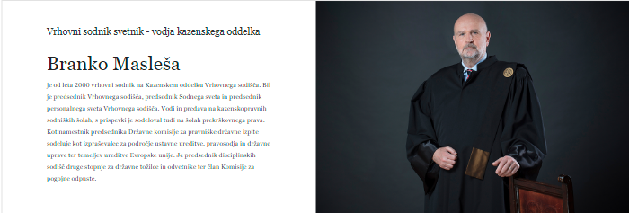 
				Zaradi izbruha afere iskanje sarajevske diplome Branke Masle&scaron;e so izbrisali večinoma vse funkcije, ki jih je Masle&scaron;a zasedal. Tudi letnico sarajevske diplome. (Foto: Posnetek zaslona- Vrhovno sodi&scaron;če RS)			