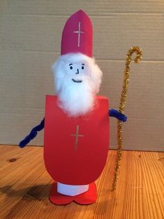 nikolaus aus einer küchenrolle basteln