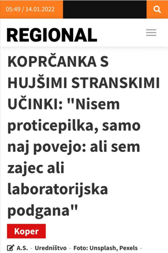 KOPRČANKA S HUJŠIMI STRANSKIMI UČINKI: NISEM PROTICEPILKA, SAMO NAJ POVEJO - ALI SEM ZAJEC, ALI SEM LABORATORIJSKA PODGANA!