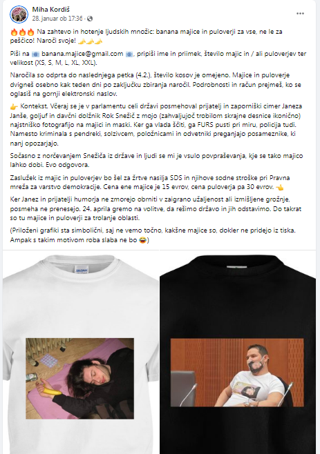 Zapis poslanca Levie Mihe Kordiša. Ali bo imel zaradi tega težave s FURS-om? (Foto: Facebook)