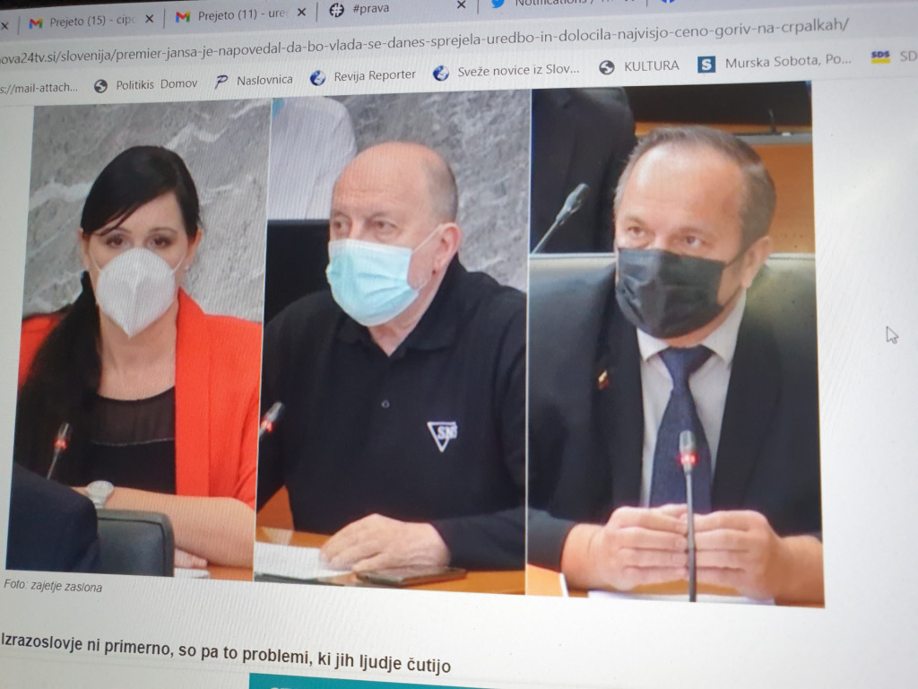 				Janja Sluga LM&Scaron;, Zmago Jelinčič Plemeniti SNS, Branko Grims SDS, foto posnetek zaslona			