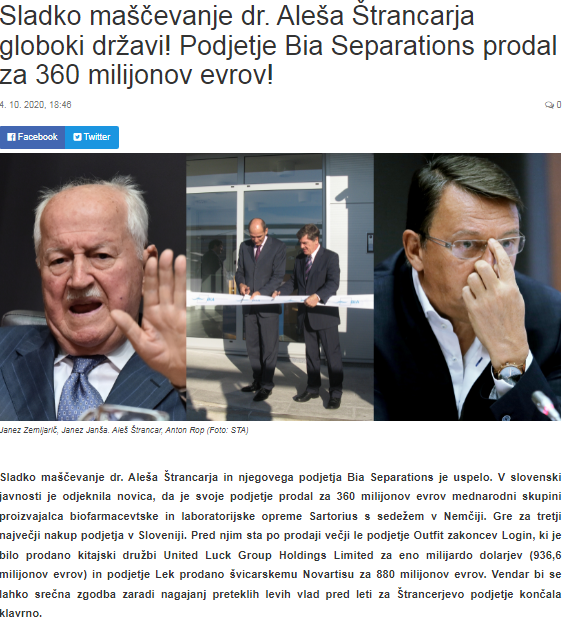 
				Zgodbi dr. Aleša Štrancarja in Iva Boscarola sta si na las podobni. Oba sta iz Ajdoviščine in posamezniki iz omrežja tranzicijskih sil vzporednega mehanizma so hoteli oba poslovno uničiti. (Foto: Posnetek zaslona- Nova24tv)			