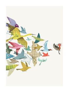 Bird Conference&nbsp;by&nbsp;Beatrice Cerocchi Size:&nbsp;MEDIUM 9 x 12 inches&nbsp;(23 x 30,5 cm.) Gicl&eacute;e&nbsp;print&nbsp;of an original in&nbsp;collage and computer graphics. Each print in this&nbsp;series of 25, comes with a certificate of authenticity, numbered and signed by the artist with the date of printing. Printed on&nbsp;artist-quality pigment- and&nbsp;aci