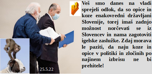 Slovenski in svetovni politični hlev na dan 25.5.22