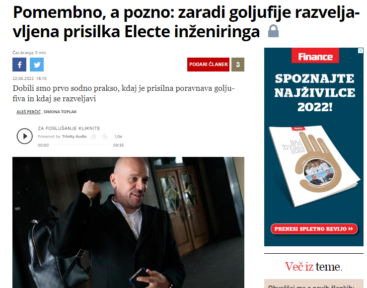 
				Foto: Posnetek zaslona- Finance			