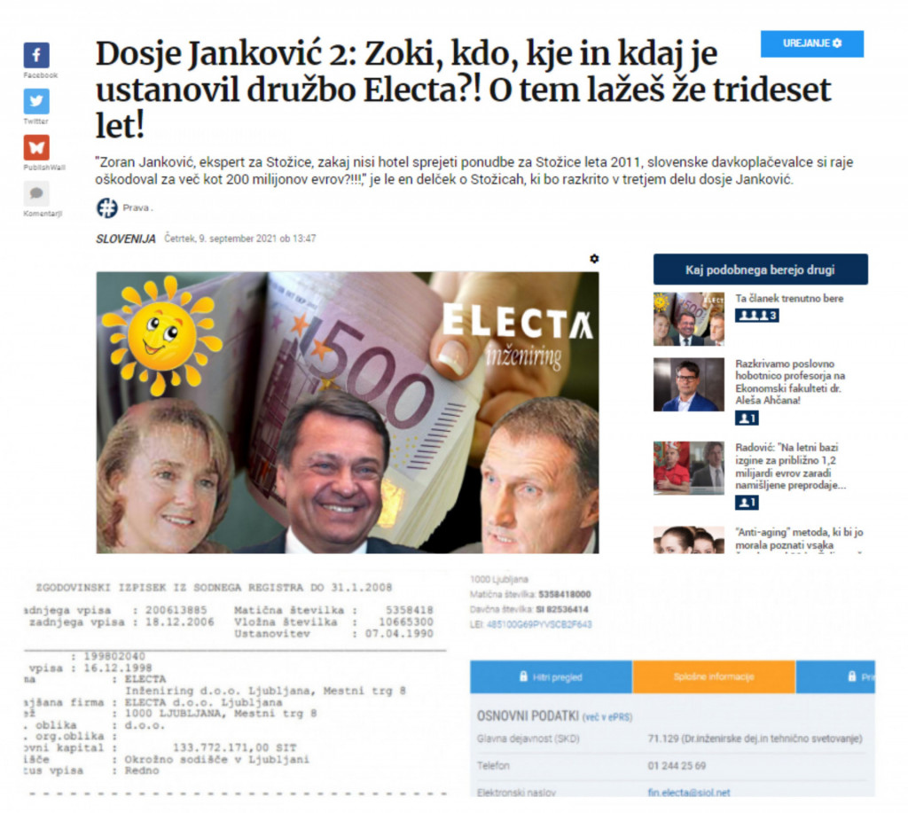 
				 V na&scaron;em drugem delu dosjeja o Zoranu Jankoviću smo predstavili vse spornosti ustanovitve podjetja Electa. (Foto: Prava.si)			