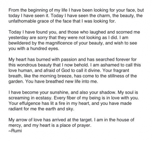 RUMI: LOOKING FOR YOUR FACE