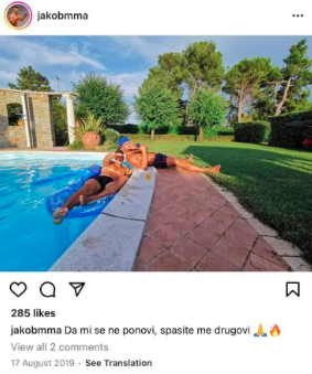 
				Luka Starija in Jakob Nedoh. (Foto: Posnetek zaslona-Instagram)			