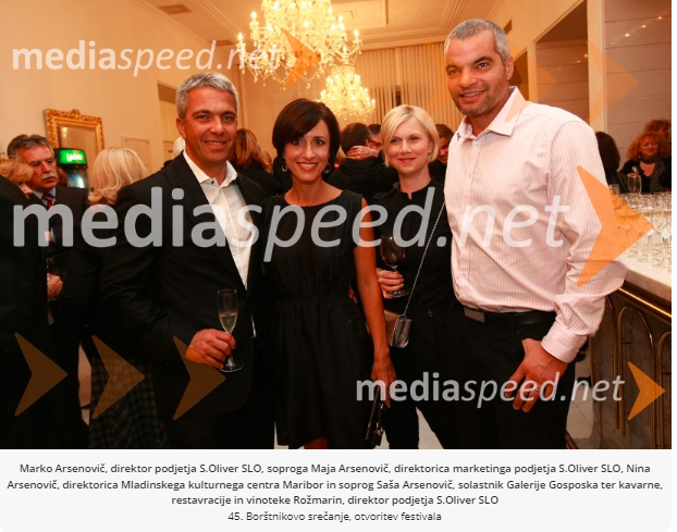 
				Marko Arsenović, Maja Arsenović, Nina Arsenović in Sa&scaron;a Arsenović. (Foto: Posnetek zaslona-Mediaspeed)			