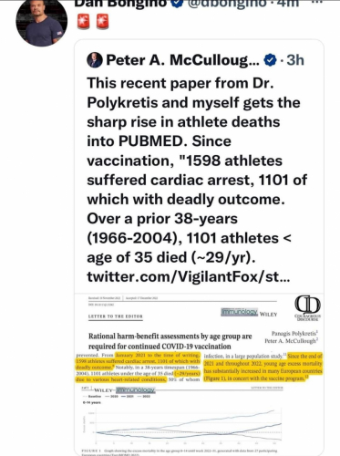 Med letoma 1966 in 2004 je umrlo zaradi zastoja srca 1.101 športnikov.... 1 letu po cepljenju je umrlo zaradi zastoja srca več kot 1.101 športnikov